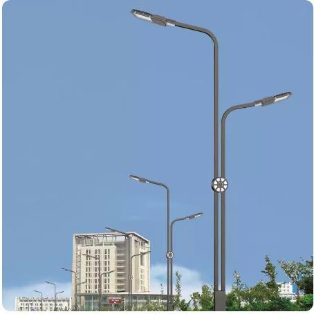 LED市电路灯杆6米7米8米单双臂道路灯杆新农村户外防水led路灯头