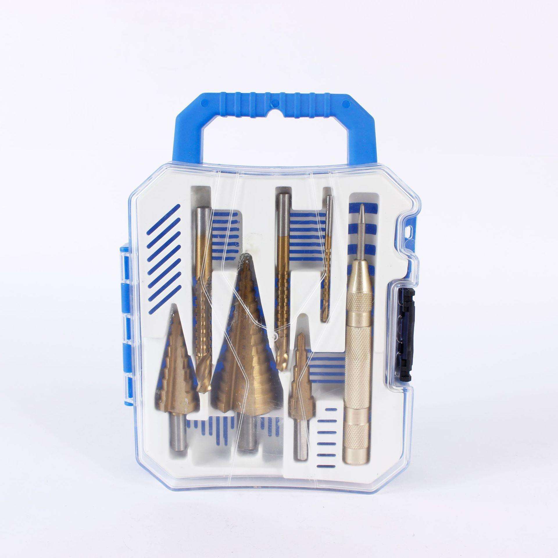 7件套宝塔钻套装 钻头组合套装 宝塔钻 中心冲 宝塔钻盒装