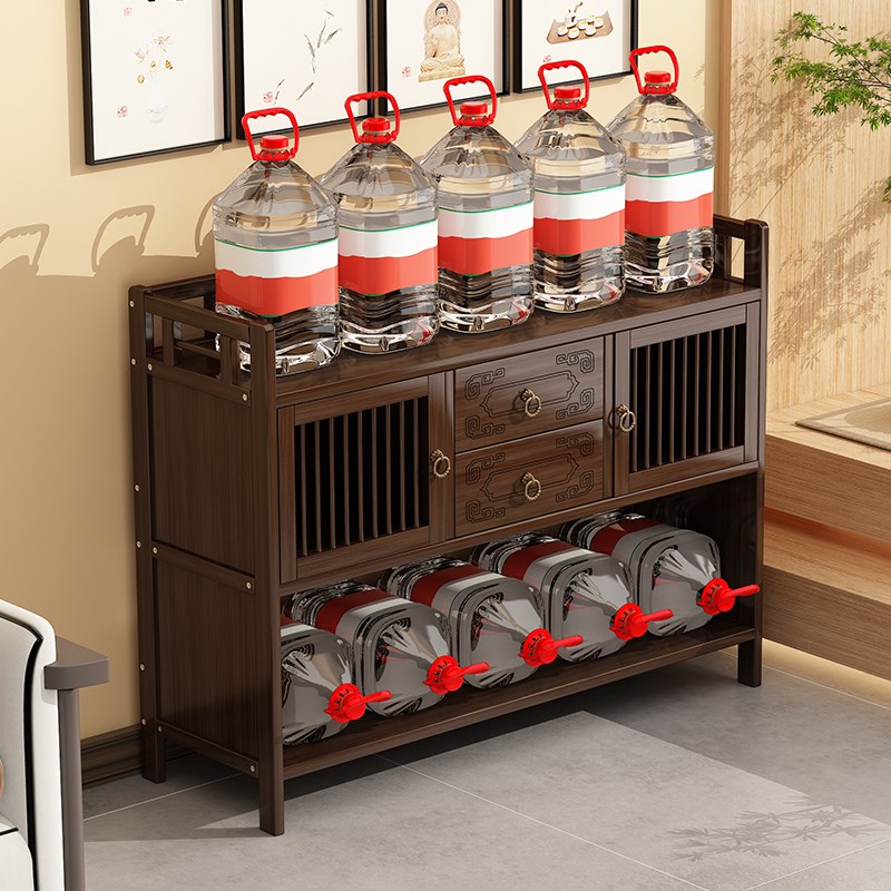 茶水柜办公室茶柜置物架茶叶柜茶台桌边柜家用茶叶T储物柜茶具收
