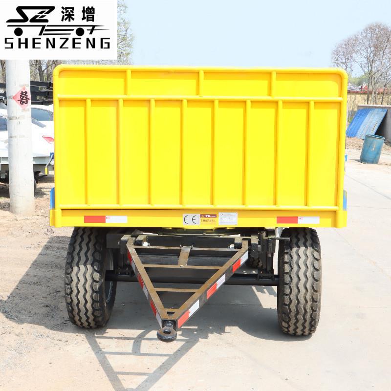 5吨平板拖车果园转运果车拖拉机拖斗拖车底盘平半挂车