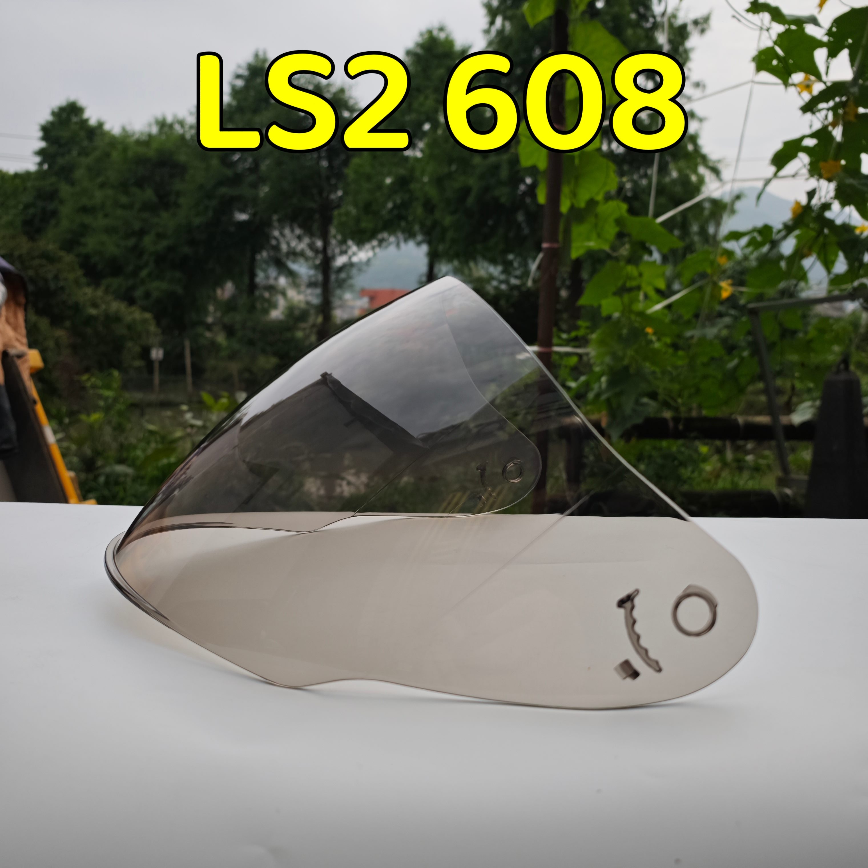 60头盔茶配件玻璃透明面罩半盔装备防雾通用色LS2头盔OF8镜片风镜