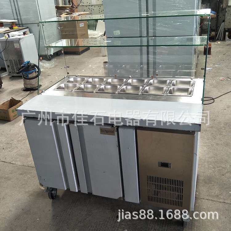 厂家供应 三文治冷藏柜 商用  披萨工作台 110V 沙拉冷藏柜