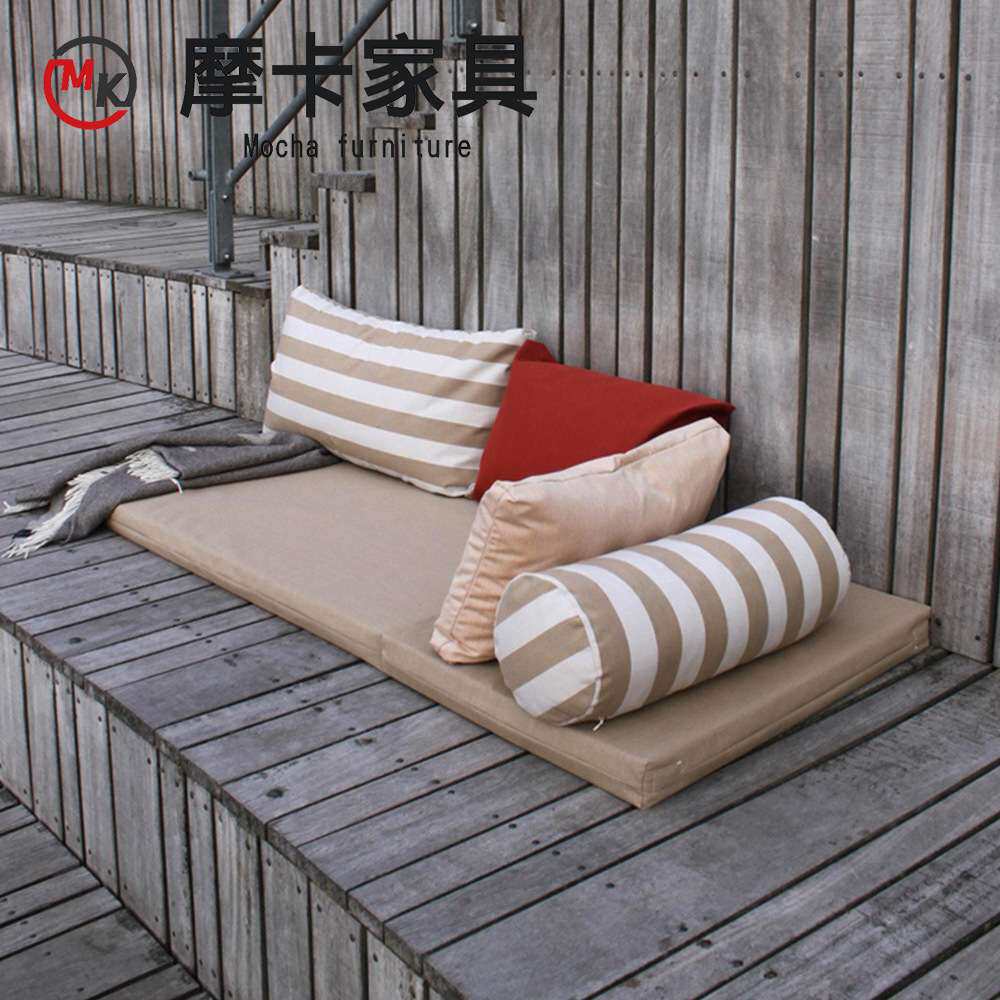 户外防水坐垫海绵靠背飘窗沙发垫子加硬抱枕卡座防晒阳台座垫