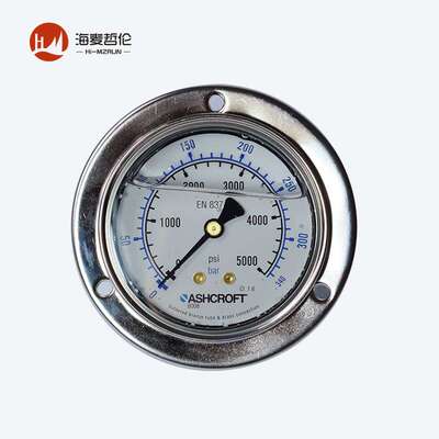 雅斯科ASHCROFT 638008A4G13CP2L5000#BR耐震波登管液压压力表