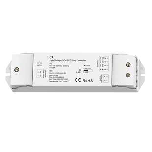 S3 100-240VAC 3CH 1A/CH RGB/?温/调光三通道?压RF控制器 PUSH