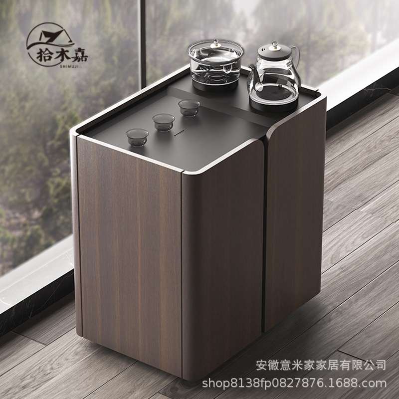 意式极简家用茶车带轮小茶桌阳台烧水壶移动茶台茶水柜多功能茶台