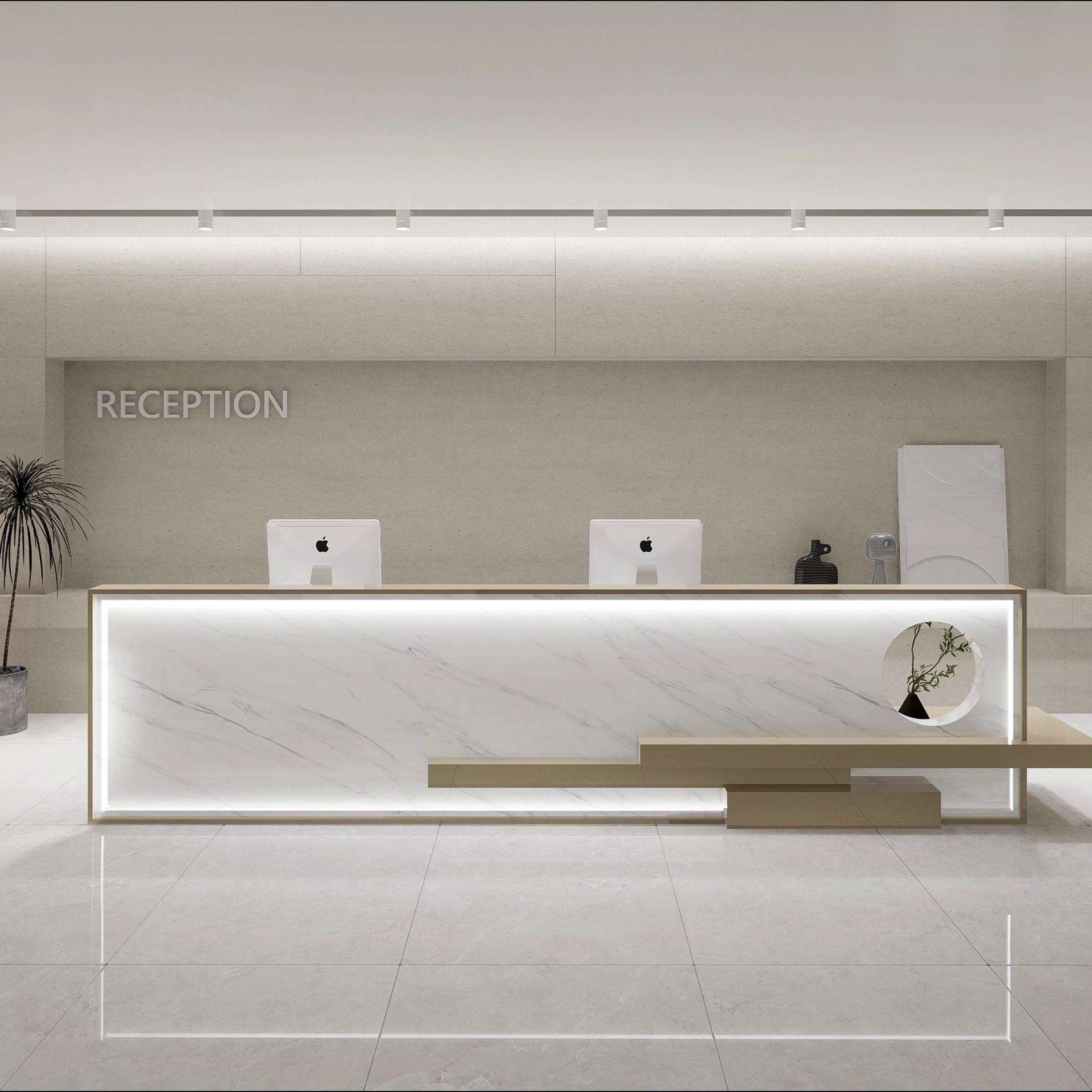 简约现代公司烤漆前台时尚接待台咨询吧台宾馆创意迎宾收银桌