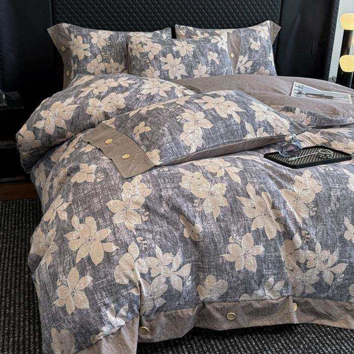 轻奢纽扣全水洗棉民宿四件套印花被套床单款学生宿舍三件套床上用,床上用品,床品套件/四件套/多件套,淘宝优惠券,粉丝福利购,淘宝优惠卷