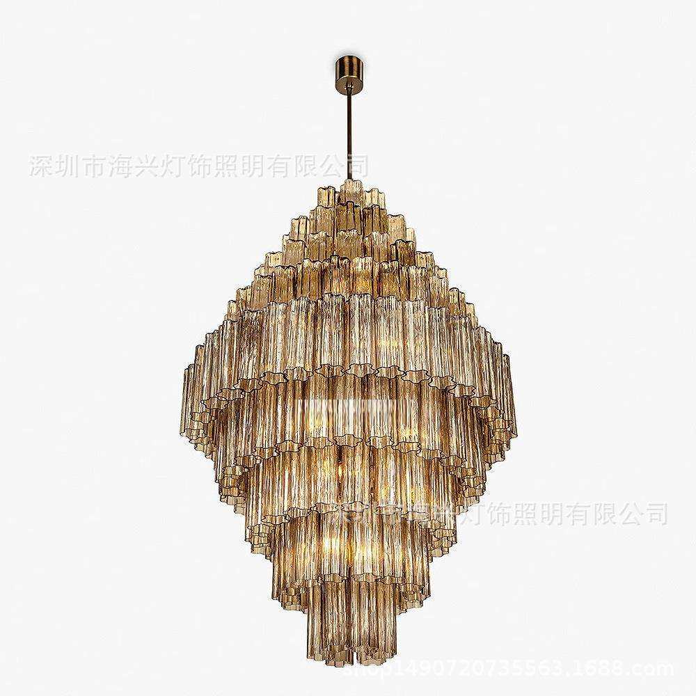 法式中古新款外贸设计师玻璃吊灯穆拉诺别墅挑空复式楼客厅餐厅灯,家装灯饰光源,智能吊灯,淘宝优惠券,粉丝福利购,淘宝优惠卷