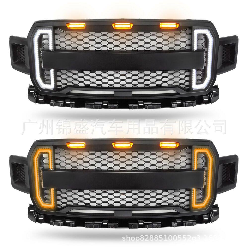 GrilleforF-1502018-2019TunningF150带LED灯改装中网