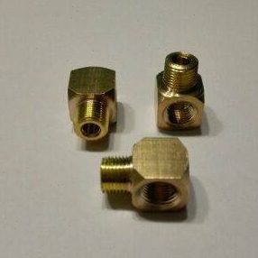 压力表三通铜接头 两头内螺纹 1分 一边外螺纹ZG1/8 尺寸22x14x14