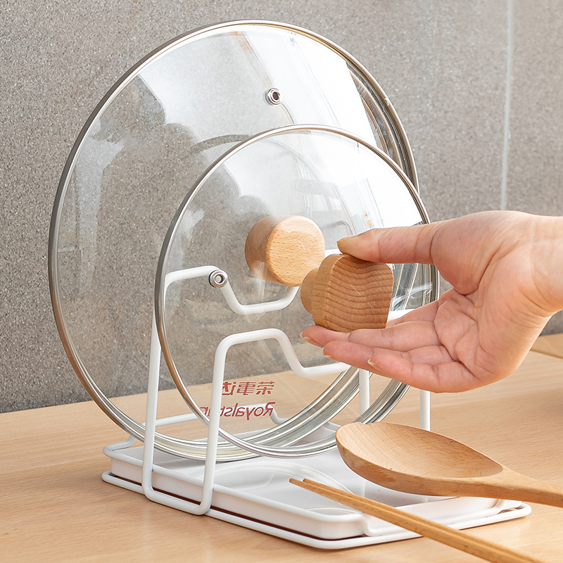 日本厨房锅盖架子台面p放置坐式锅铲家用收纳置物架放锅盖神器支