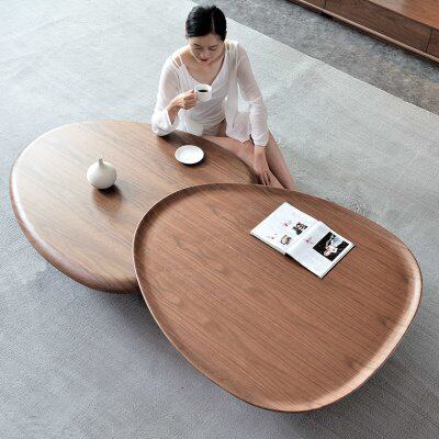 家具北欧风简约现代轻奢茶几客厅家用圆茶几创意个性桌电视柜组合