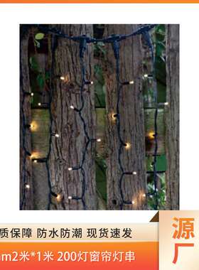 220VAC 2*1米200灯间距0.1米LED冰柱灌胶暖白窗帘灯灯串圣诞景区