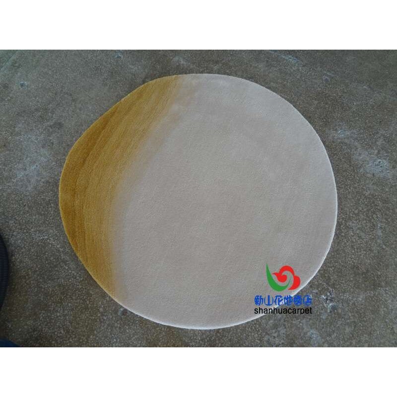现代简约黄色混色渐变圆形中式客厅茶几地毯餐厅书桌椅子卧室钢琴