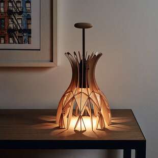 上海设计师西班牙木片圆顶形桌架台灯酒店商铺样板房别墅工程