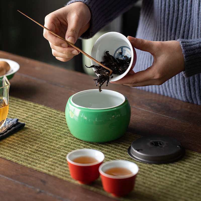 茶渣缸带金属盖过滤建水茶渣桶简约家用茶洗水孟小号杯水洗零配件