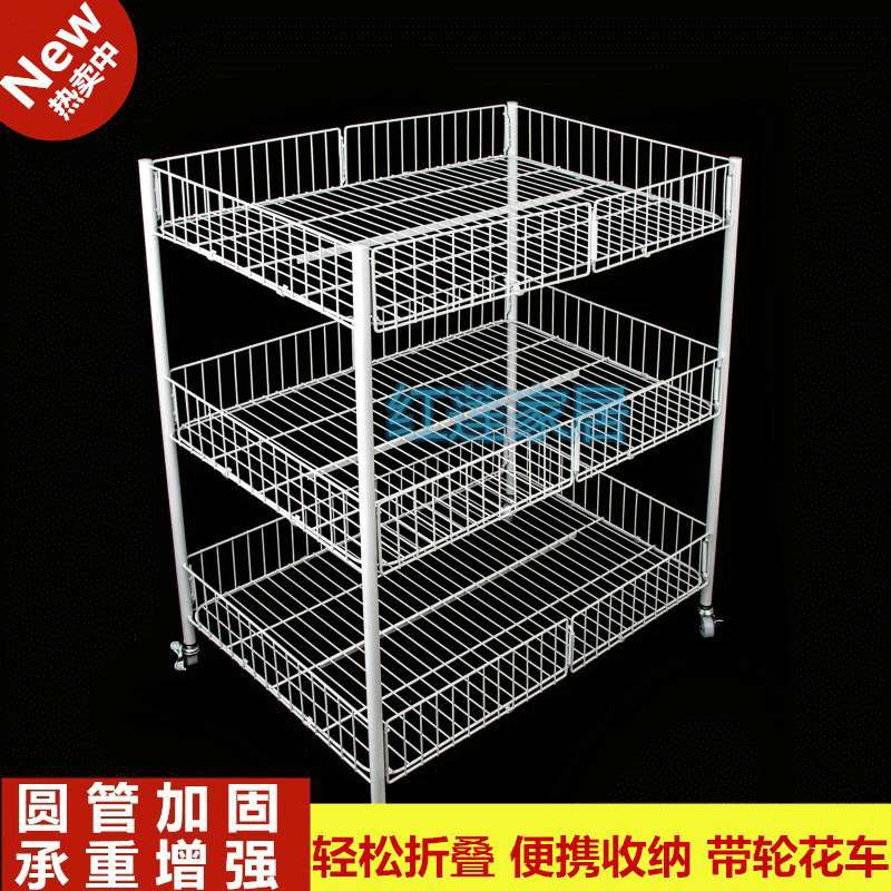 折叠手推促销花车货架带轮移动展示台架子耐用便携摆地摊小推车