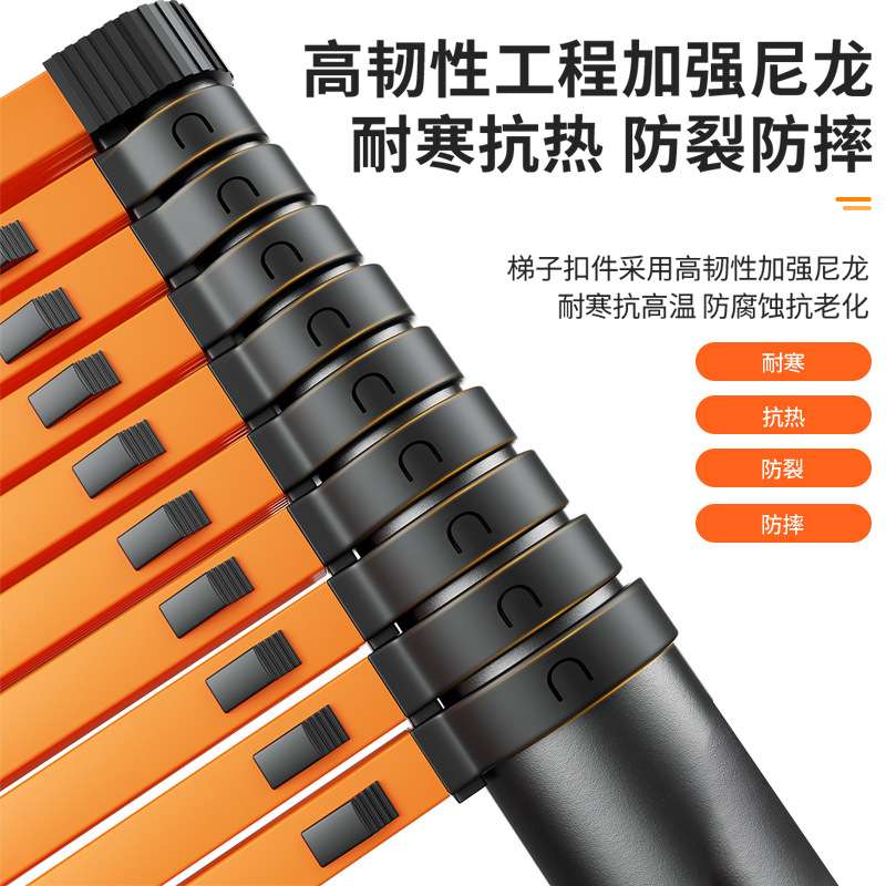 跨境家用金属单面多功能伸缩梯加厚折叠人字梯便携工程升降梯子