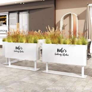 户外铁艺花箱种植箱售楼部广场奶茶店铺外摆隔断花池围栏花槽组合