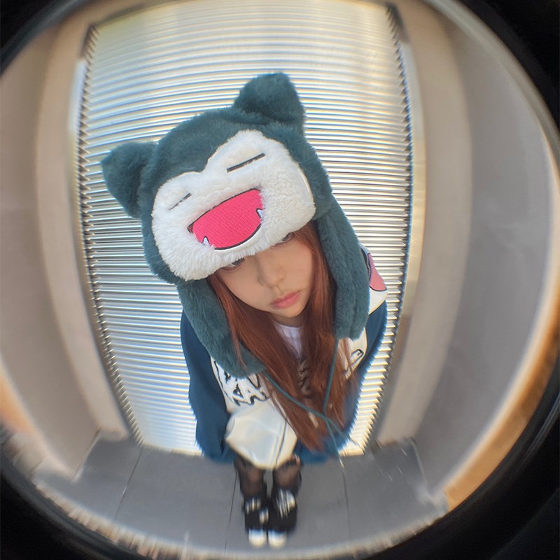 kakazzy毛绒雷锋帽女冬季防寒保暖加绒加厚护Q耳帽复古显脸小帽子
