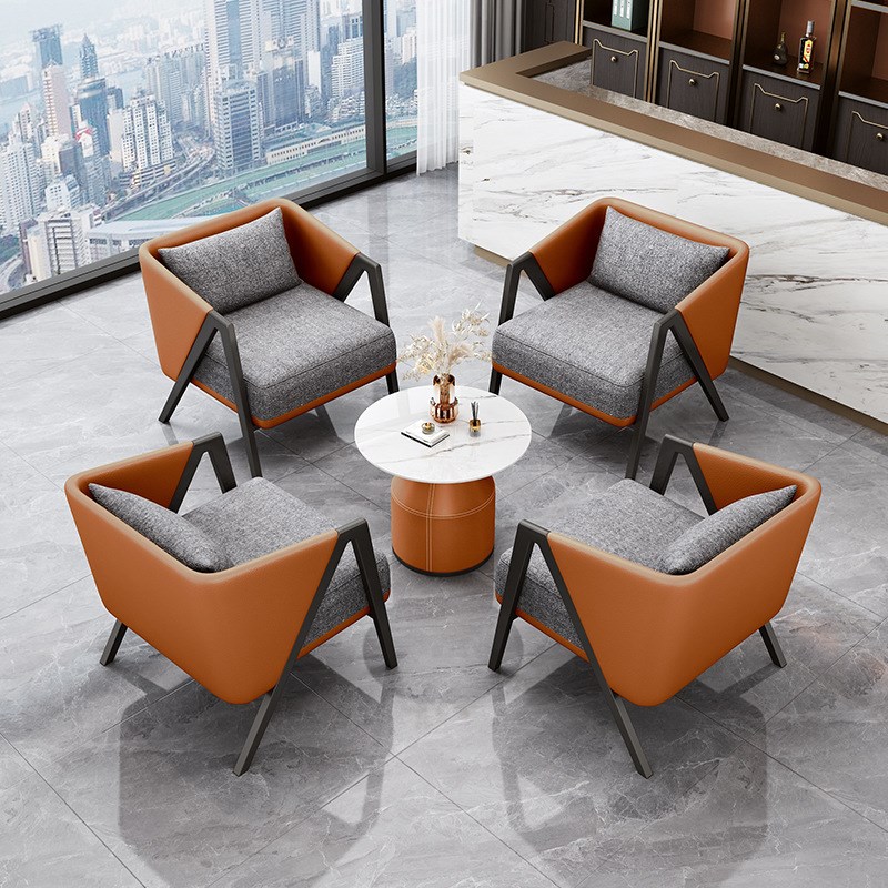 简约阳台民宿客房前m台会客接待洽谈沙发椅现代单人售楼部谈判桌