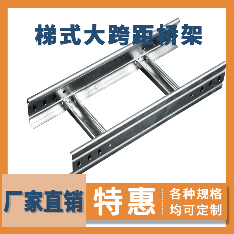 梯式大跨距桥架不锈钢镀锌喷塑防火热浸锌电缆N线槽槽式4米6米8米