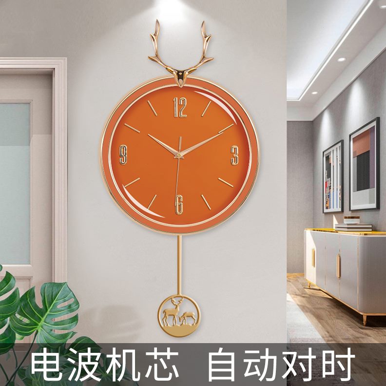 北欧轻奢时尚时钟挂墙装饰个性创意家用静音挂表客厅挂钟简约钟表