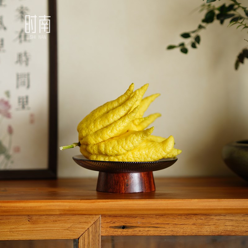 中式轻奢佛手柑托盘大号高脚佛手果摆放盘观赏Q佛手瓜盘子专用器