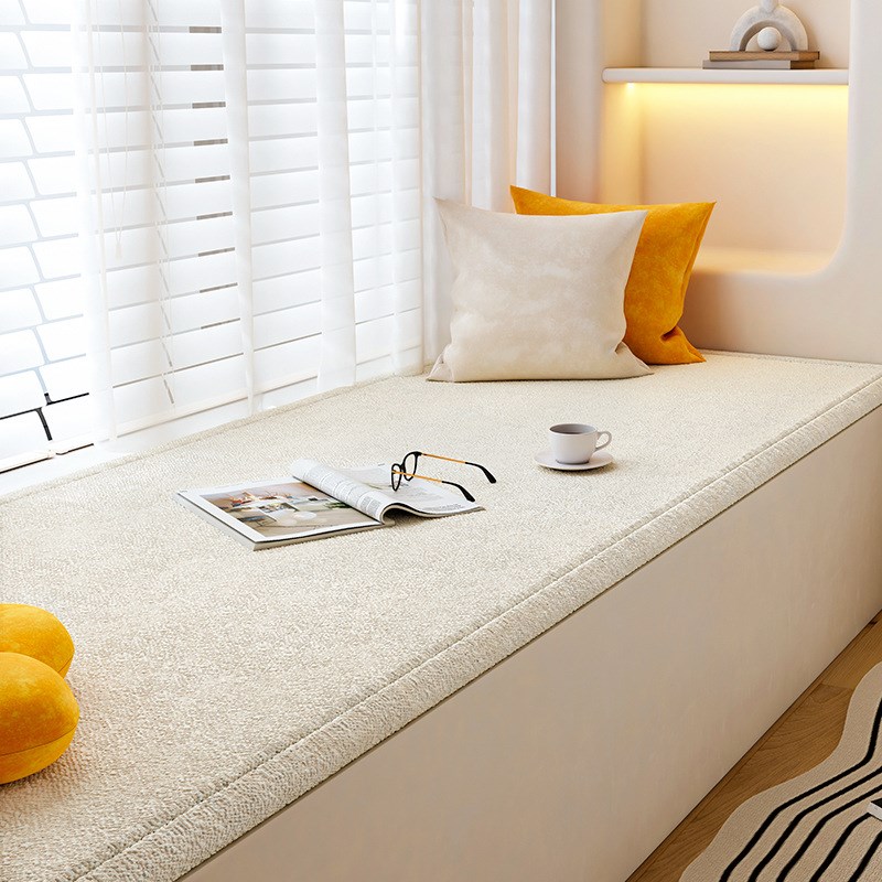 防水泰迪c绒飘窗垫2025新款奶油风网红窗台垫榻榻米阳台坐垫子