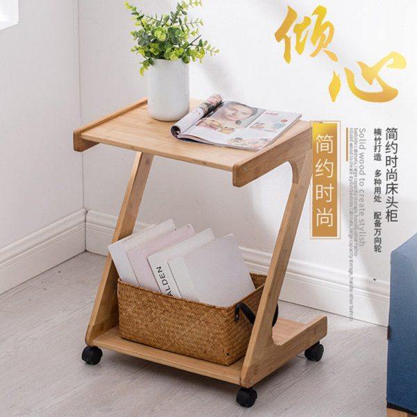 楠竹创意实木床头柜北欧经济型床头收纳柜现代简约卧室简易小柜子