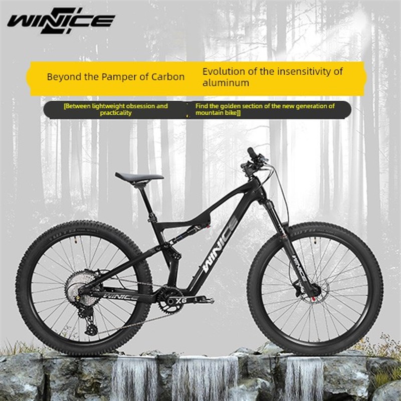 Winice碳纤维软尾下坡山地自行车12速男子和女子双减震弹.簧越野