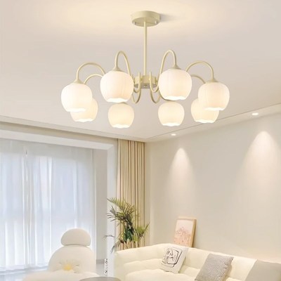 法式创意客厅花朵吊灯奶油风大灯北欧现代简约餐厅主卧Z室书房灯