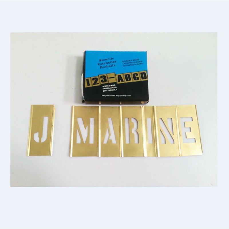 IMPA613133-1 38片 船用铜字接插H印字花手工刷印船名镂花模板喷