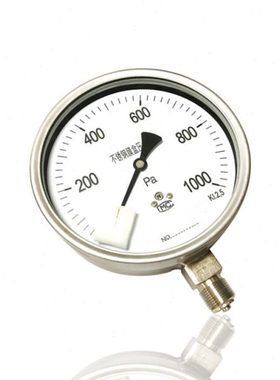 全不锈钢膜盒压力表低压微压表径向YBE100 1000PA 2000PA M20*1.5
