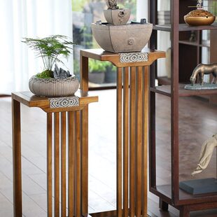置物架客厅摆件实木花架中式花盆汉装饰中国风阳台堂花架子落地韵