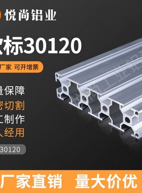 工业铝型材欧标30120铝型材 120*30自动化V设备导轨铝型材