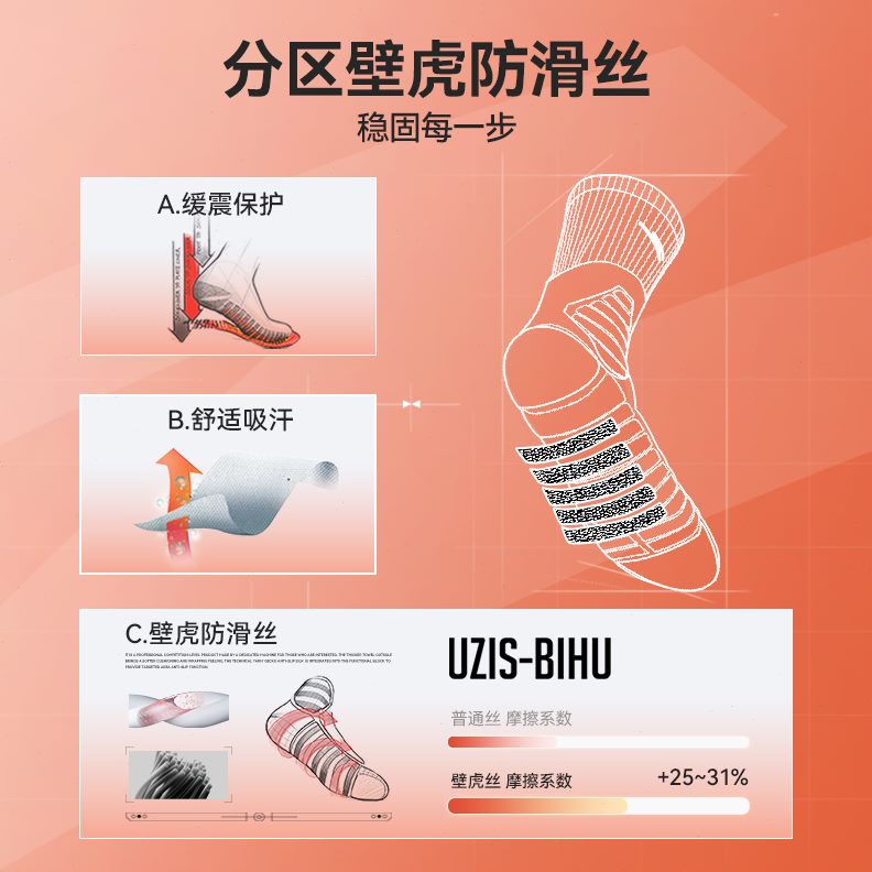 运动袜长筒实战篮球袜男大有志者UZIS底专业ZPRO加厚防滑毛巾精英