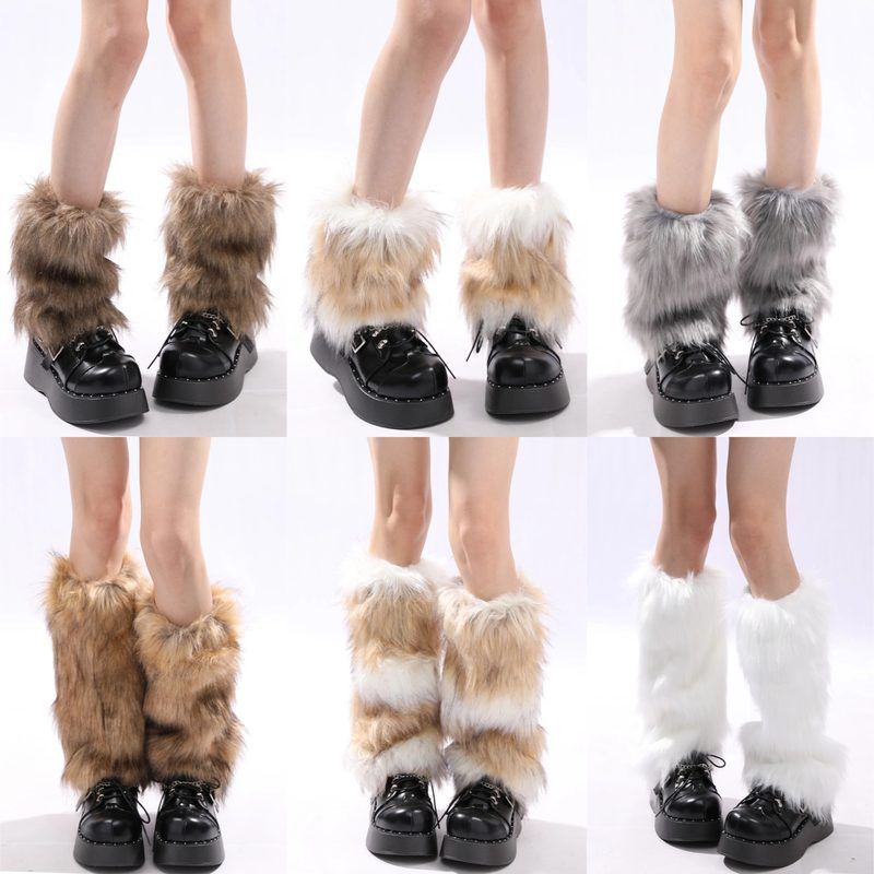 袜套腿保暖美拉德仿皮草秋冬堆堆