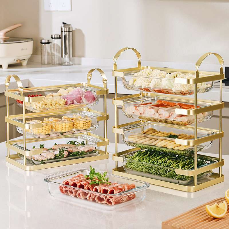 格娜斯（CRISTALGLASS） 轻奢厨房多层备菜盘家用多功能火锅菜盘