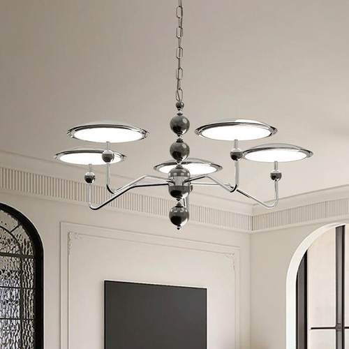 客厅吊灯2025新款星轨飞碟法式复古大厅主灯高端大气中古餐厅灯具