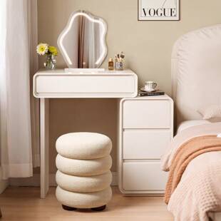 实木梳妆台小型现代卧室简约60cm床头柜一体小户型主卧斗柜化妆桌