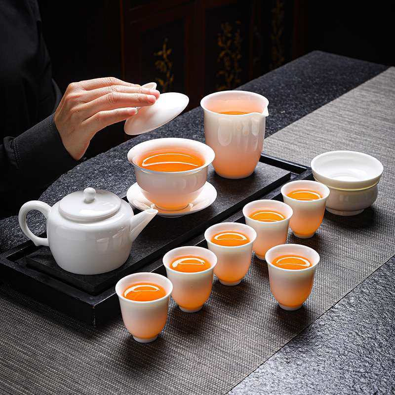 德化白瓷茶具泡茶办公简约功夫套装办公室陶瓷盖碗茶壶茶杯羊脂玉,电子元器件市场,其它元器件,淘宝优惠券,粉丝福利购,淘宝优惠卷