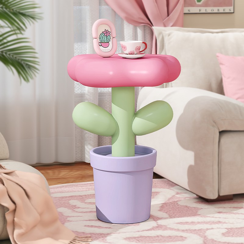 创意郁金香客厅电视柜旁边沙发落地摆件大型可爱S奶油风艺术装饰