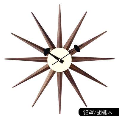 一件代发北欧尼尔森创意太阳光芒挂钟客厅壁钟亚马逊热卖爆款时钟