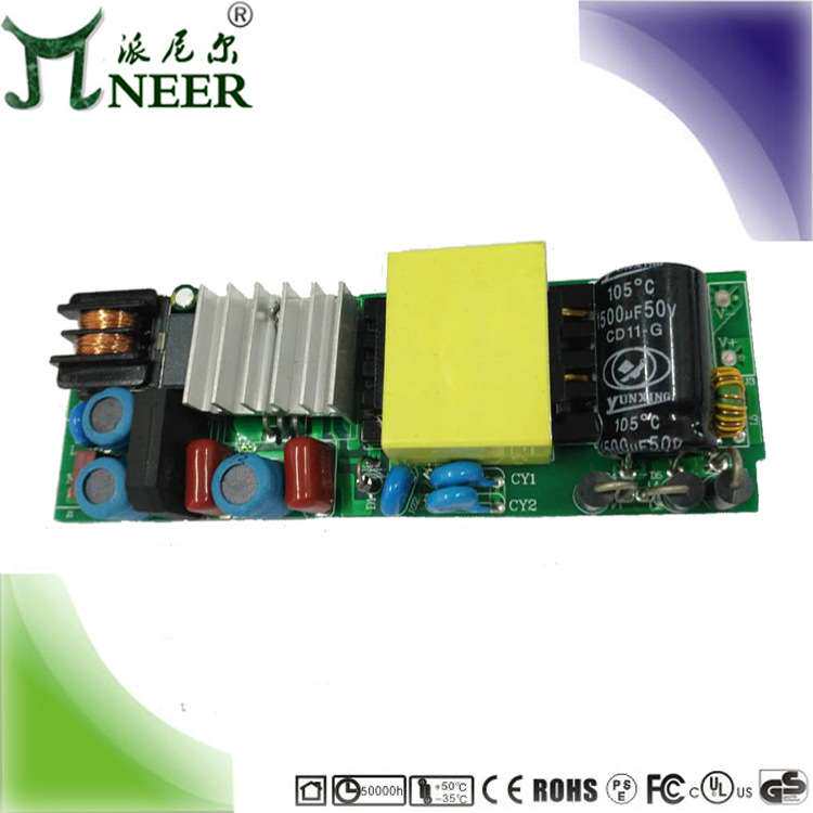 印度使用 25-60W9-12串1000-1500MA 高PF BIS 无频闪面板灯电源
