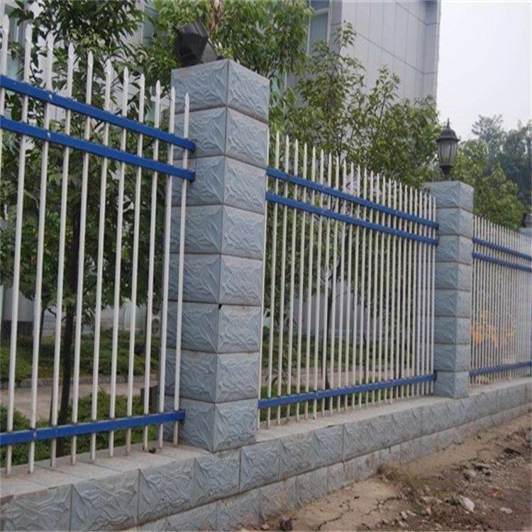 锌钢护栏组装式围墙栏杆庭院铁艺栏杆蓝白色栅栏公交车站栏杆价格