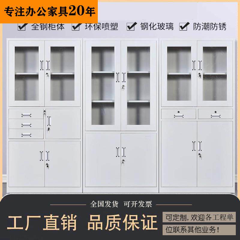 钢制办公文件柜资料柜财务档案凭证柜铁皮柜子带锁储物柜抽屉带锁