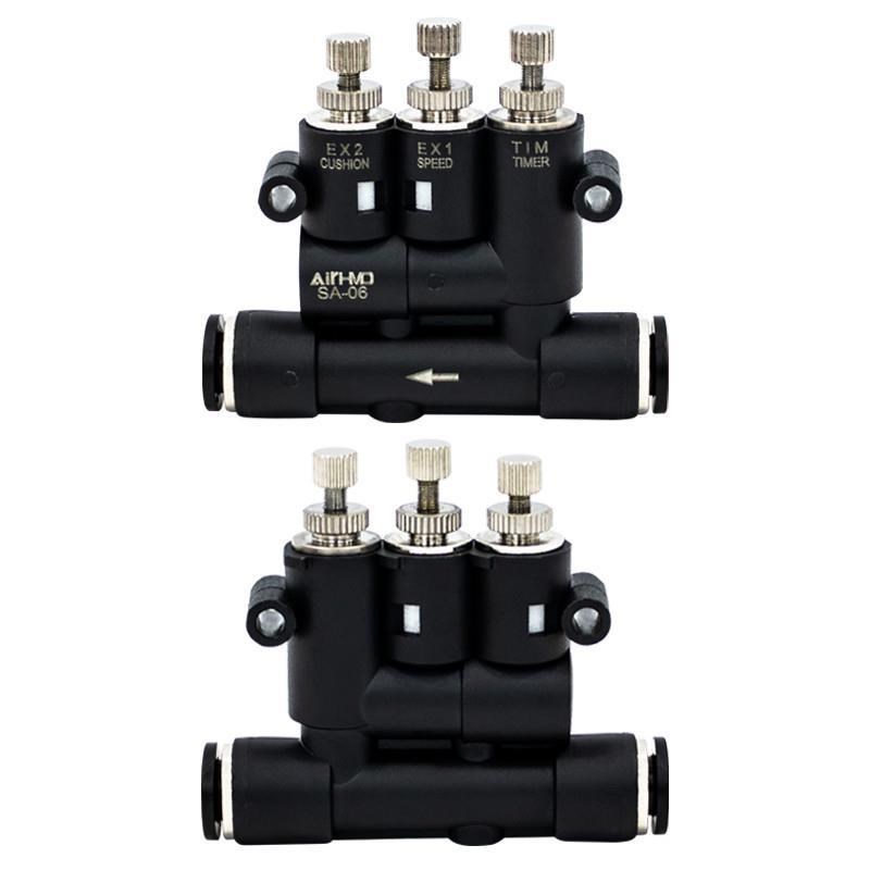 气动气缸气可调外置缓冲接头ana带速度调节时间缓冲器saT-06/08/1
