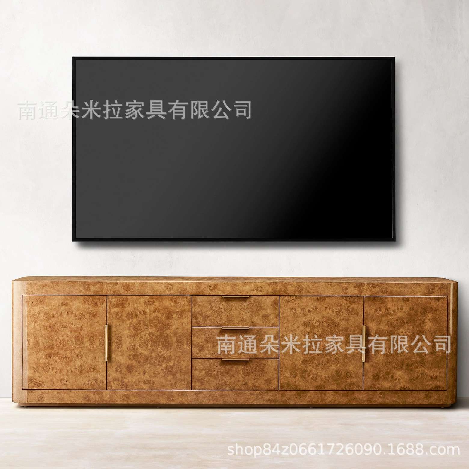 树瘤皮高级电视柜实木储物柜餐边柜媒体控制台
